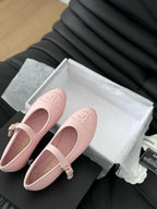 CHANEL MARY JANE SHOES IN LIGHT PINK LAMBSKIN