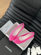 CHANEL CLASSIC BALLET FLATS BRIGHT PINK LAMBSKIN