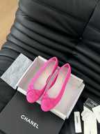 CHANEL CLASSIC BALLET FLATS BRIGHT PINK LAMBSKIN