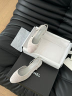 CHANEL CLASSIC SLINGBACK GREY CLOUD SUEDE