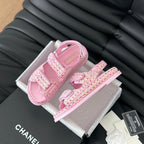 CHANEL Dad Sandals Sheepskin Light Pink