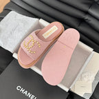 CHANEL Slippers Platform Lambskin Turkish Rose