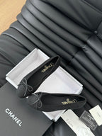 CHANEL CLASSIC BALLET FLATS BLACK LAMBSKIN