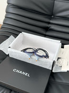 CHANEL PEARL SANDAL IN BLUE DENIM AND WHITE LAMBSKIN 35 MM
