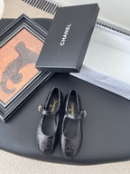 CHANEL BALLET IN BLACK SEQUINS