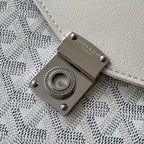 CHYPRE WALLET-POUCH 21 IN WHITE GOYARDINE CANVAS AND CALFSKIN