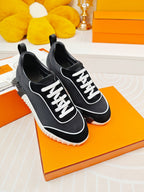 HERMES BOUNCING SNEAKERS BLACK CALFSKIN STYLIZED