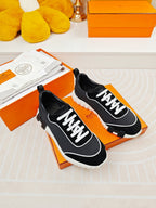 HERMES BOUNCING SNEAKERS BLACK CALFSKIN STYLIZED