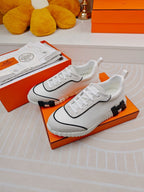 HERMES BOUNCING SNEAKERS WHITE CALFSKIN STYLIZED