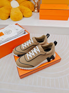 HERMES BOUNCING SNEAKERS BROWN CALFSKIN STYLIZED