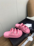 CHANEL DAD SANDAL IN LIGHT PINK LAMBSKIN MULE