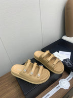 CHANEL DAD SANDAL IN YELLOW CREAM LAMBSKIN MULE