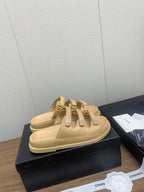 CHANEL DAD SANDAL IN YELLOW CREAM LAMBSKIN MULE
