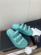 CHANEL DAD SANDAL IN SKY BLUE LAMBSKIN MULE
