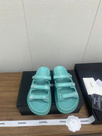 CHANEL DAD SANDAL IN SKY BLUE LAMBSKIN MULE
