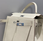 HERMES KELLY 25CM IN NATA EPSOM CALFSKIN SILVER HARDWARE