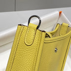 HERMES MINI NEO 18 EVELYNE BAG IN BUMBLEBEE YELLOW GRAINED CALFSKIN