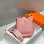 HERMES MINI NEO 18 EVELYNE BAG IN BABY PINK GRAINED CALFSKIN
