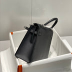 HERMES KELLY 32CM IN NOIR EPSOM CALFSKIN PALLADIUM HARDWARE