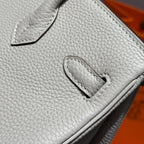 HERMES BIRKIN 25CM IN CREAM TOGO LEATHER SILVER HARDWARE