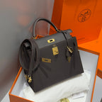 HERMES KELLY 28CM IN EBENE EPSOM CALFSKIN GOLD HARDWARE