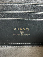 CHANEL SMALL VANITY CASE 17 WITH HANDLE IN BLACK CALFSKIN GOLD METAL CHAIN