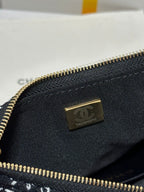 CHANEL HOBO BAG 23 IN BLACK MIX WHITE TWEED GOLD HARDWARE