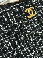 CHANEL HOBO BAG 23 IN BLACK MIX WHITE TWEED GOLD HARDWARE