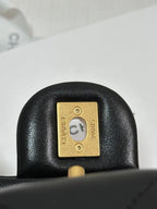 CHANEL MAXI SHOPPING BAG 36 IN BLACK LAMBSKIN GOLD METALLIC
