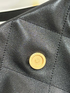 CHANEL MAXI SHOPPING BAG 36 IN BLACK LAMBSKIN GOLD METALLIC