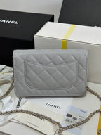 CHANEL STRASS WOC ENTRUPY BAG 19 IN SPANISH GREY CALFSKIN GOLD HARDWARE