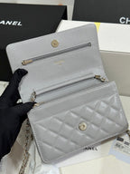 CHANEL STRASS WOC ENTRUPY BAG 19 IN SPANISH GREY CALFSKIN GOLD HARDWARE