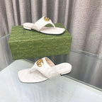 GUCCI marmont logo - embellished mattelasse leather sandal in white