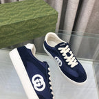 GUCCI INTERLOCKING G SNEAKER DENIM BLUE SUEDE