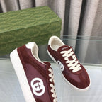 GUCCI INTERLOCKING G SNEAKER WINE SUEDE