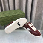 GUCCI INTERLOCKING G SNEAKER WINE SUEDE