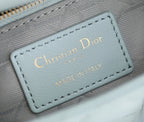 DIOR LADY 17 IN LIGHT BLUE LAMBSKIN WITH CANNAGE PATTERN