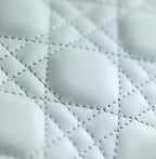 DIOR LADY 17 IN LIGHT BLUE LAMBSKIN WITH CANNAGE PATTERN