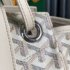 ROUETTE SOUPLE BAG 30 IN WHITE GOYARDINE CANVAS AND CALFSKIN