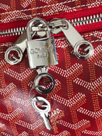 BOSTON 50 BAG IN RED GOYARDINE CANVAS AND CALFSKIN TRIM