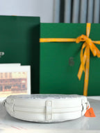 HIRONDELLE BAG 25 IN WHITE LAMBSKIN AND GOYARDINE CANVAS