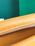 HIRONDELLE BAG 25 IN YELLOW LAMBSKIN AND GOYARDINE CANVAS