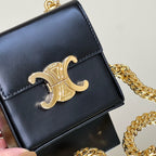 CELINE BOX TRIOMPHE 10 BLACK SHINY CALFSKIN
