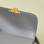 CELINE MINI CLAUDE 22 SHINY CALFSKIN SILVER