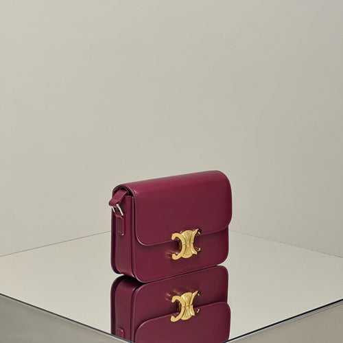 CELINE MINI CLAUDE 22 SHINY CALFSKIN FANSY PURPLE