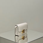 CELINE MINI CLAUDE 22 SHINY CALFSKIN WHITE