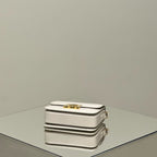 CELINE MINI CLAUDE 22 SHINY CALFSKIN WHITE