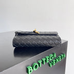 BOTTEGA VENETA ANDIAMO BAG 19 IN BLACK CALFSKIN
