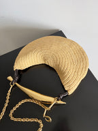 BOTTEGA VENETA SARDINE CHAIN 33 IN NATURAL RAFFIA