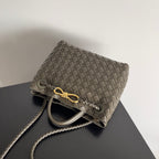 BOTTEGA VENETA SMALL ANDIAMO 25 IN KAKI LAMBSKIN